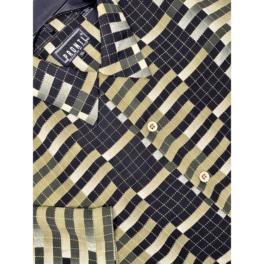 Pronti Collection by Phita Men's Shirt Size XL Short Sleeve Gold & Black